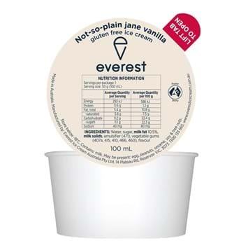 Everest Not So Plain Jane Vanilla Ice Cream Dixie Cups (24 x 100ml